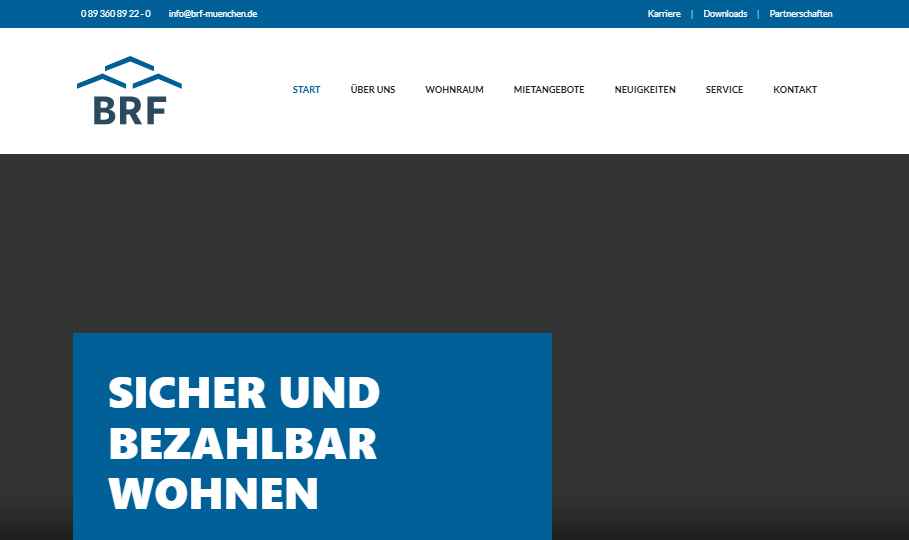 Vorschau der Startseite BRF München
